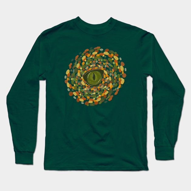 Pumpkin Spice Dragon Eye Long Sleeve T-Shirt by K LaBarbera Art